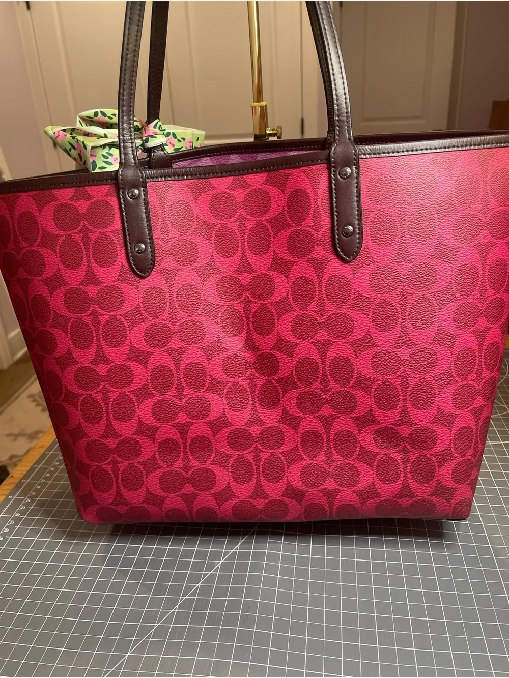 Coach Color Block Reversible City Tote Handbag